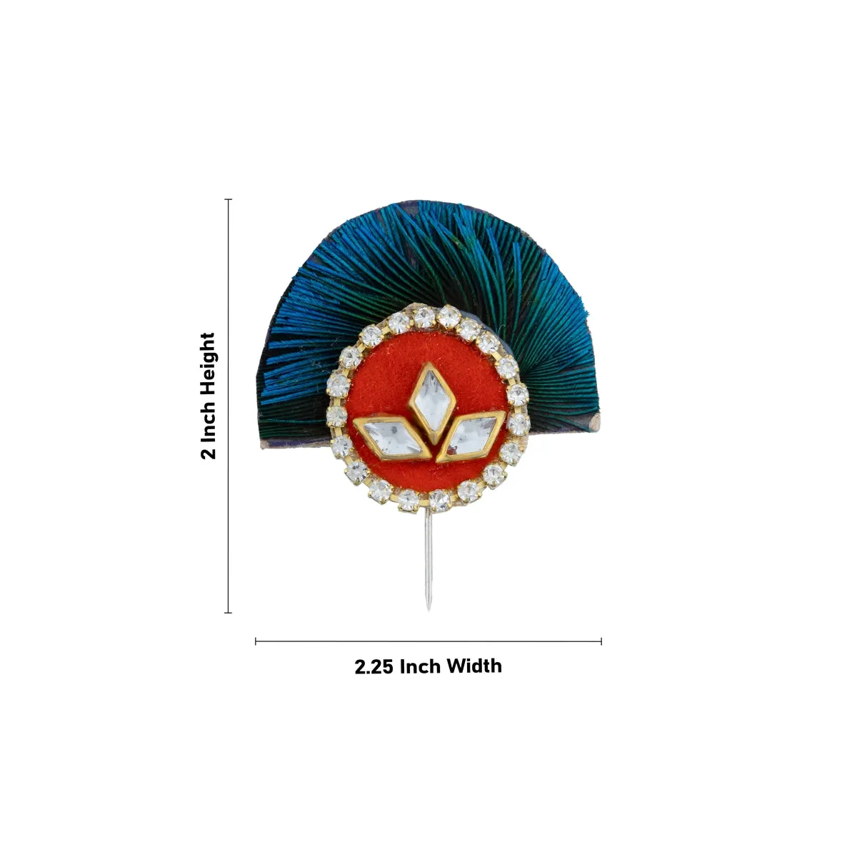 Artificial Peacock Feather - 2 x 2.25 Inches | Mor Pankh/ Artificial Mor Ka Pankh for Deity Decor