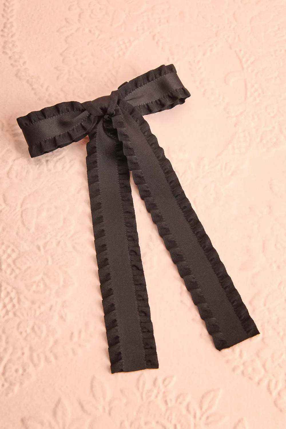 Asriel Black | Wavy Bow Hair Clip