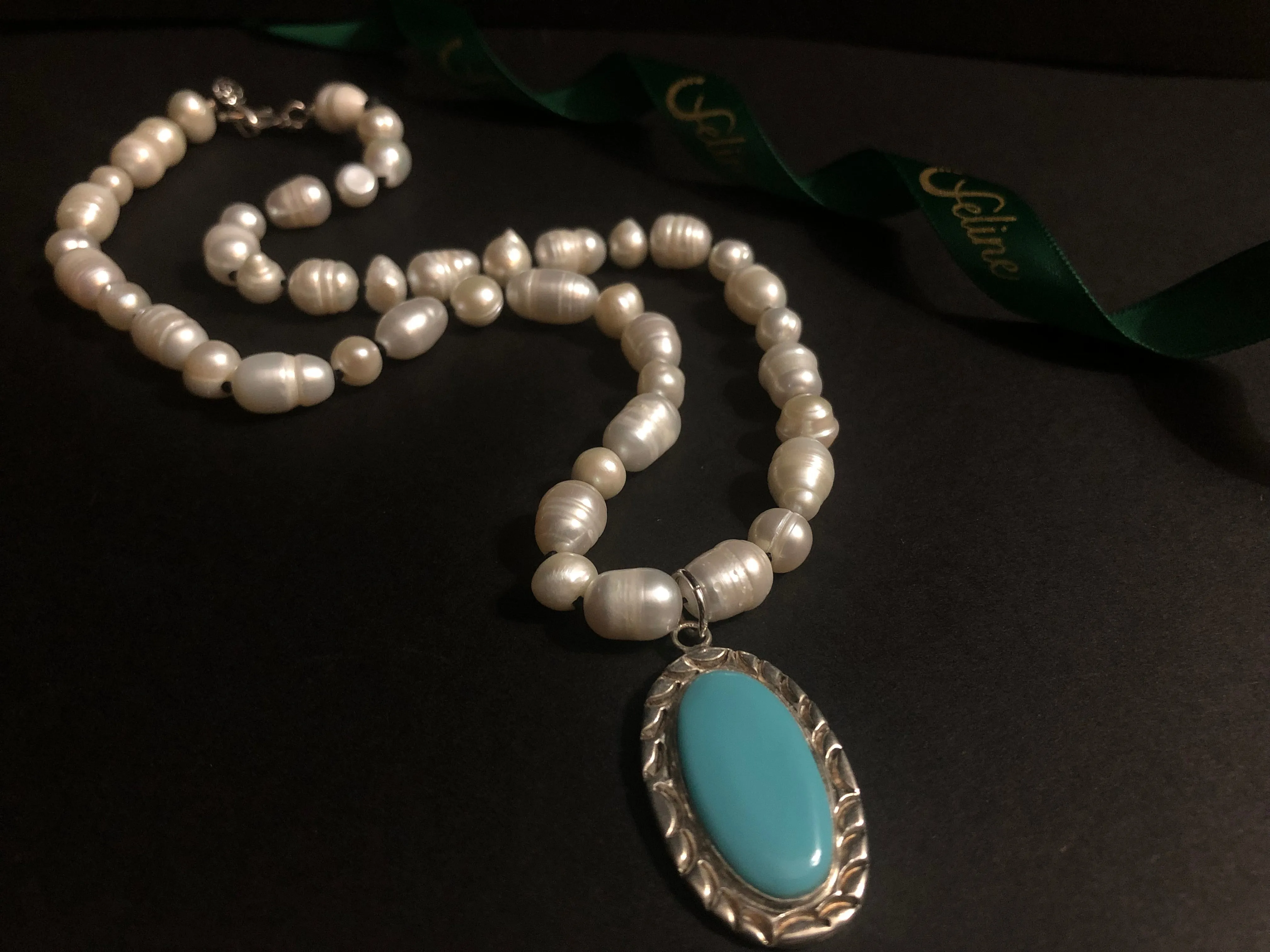 Azul Turquoise   Pearl Necklace