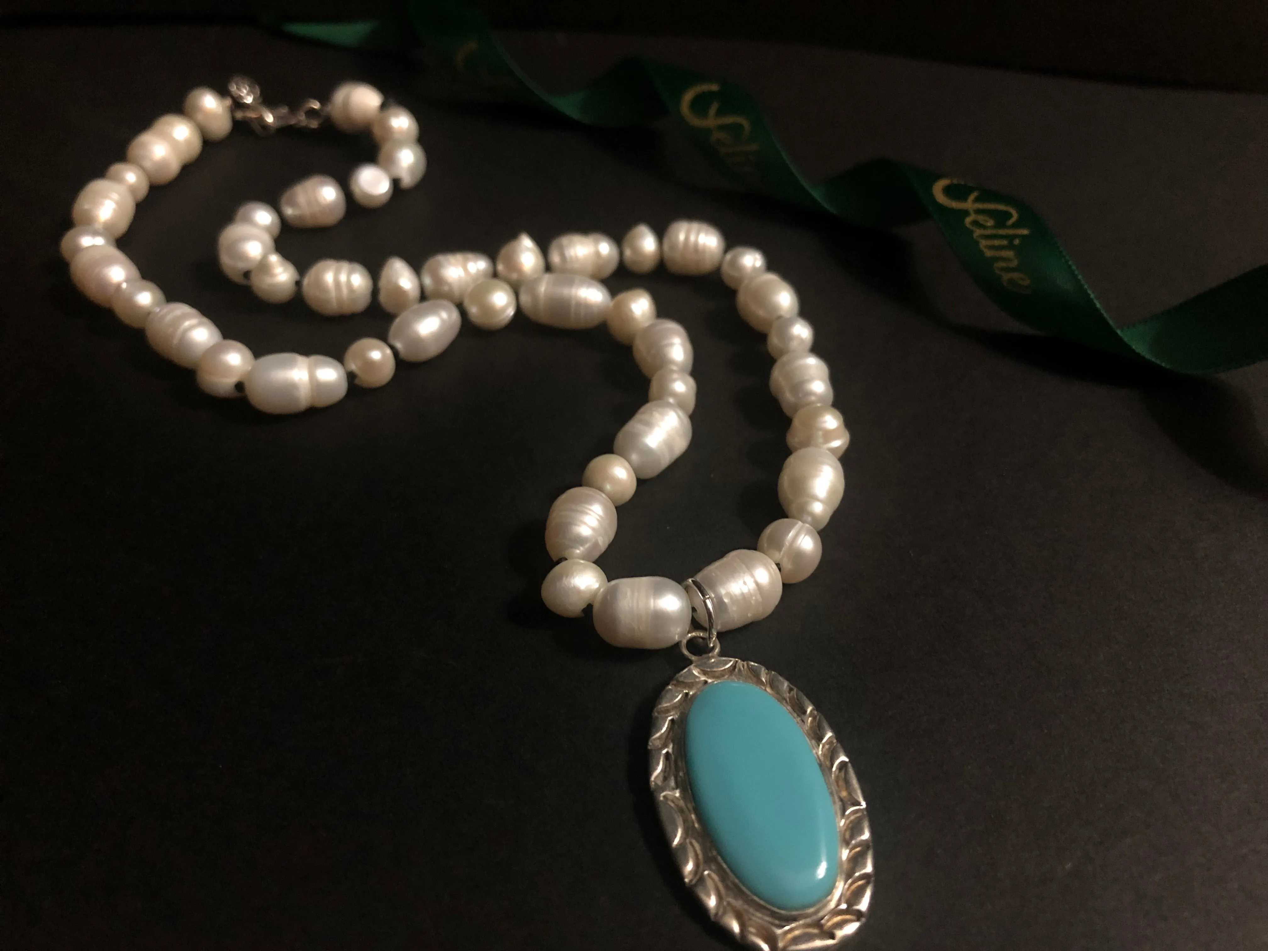 Azul Turquoise   Pearl Necklace