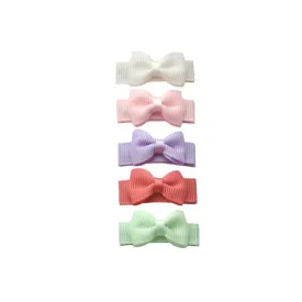 Baby Wisp Tuxedo Bow Snap Clips 5pk  Grosgrain Macaroon