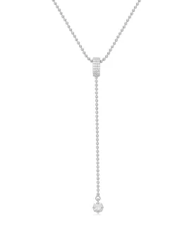 Ball Chain Lariat- Silver