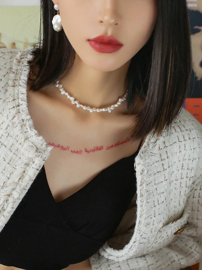 Baroque Pearl Clavicle Chain Necklace