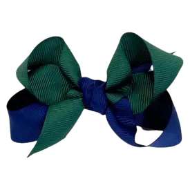 BC Two-Toned Bow - Navy & Green