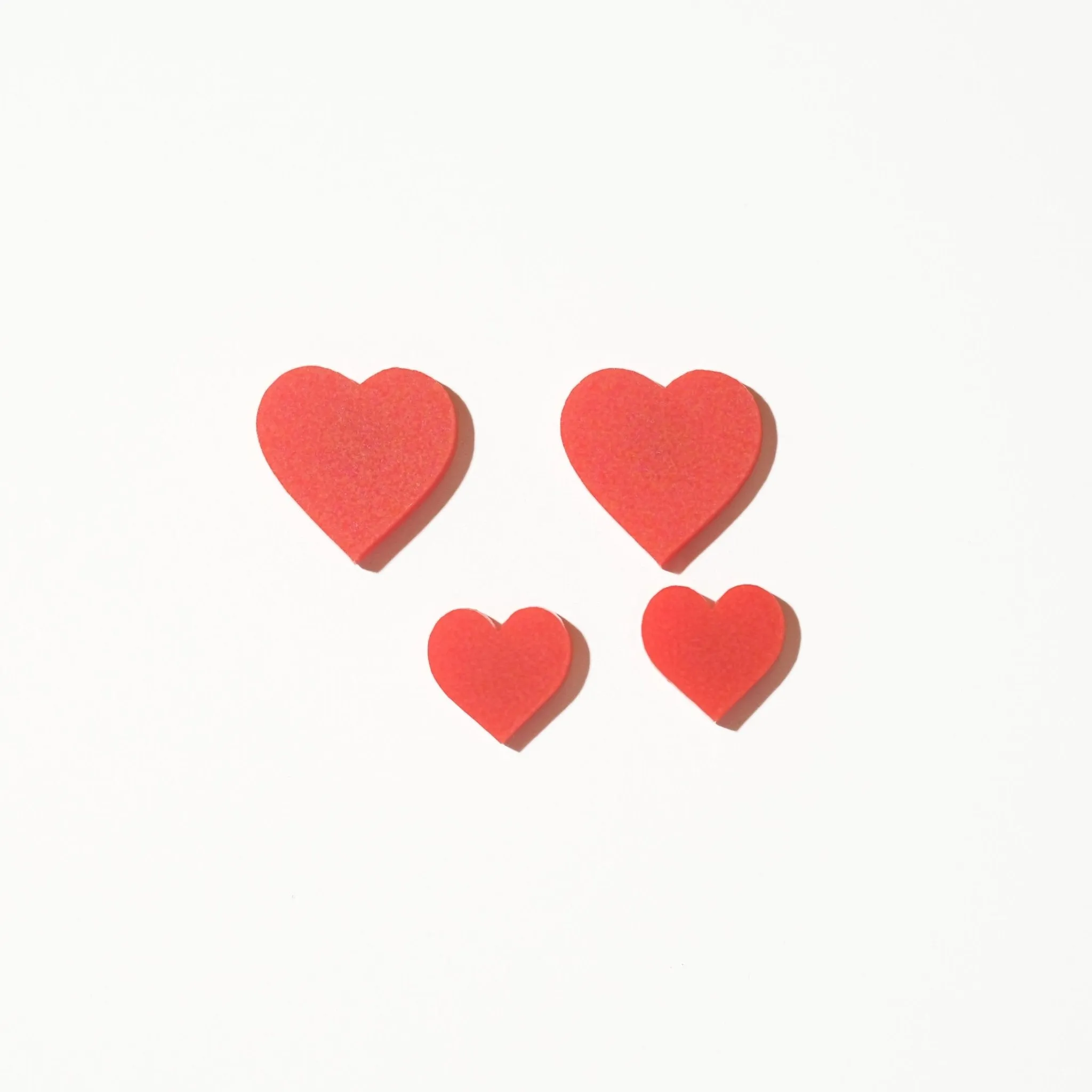 Big stud earrings red heart