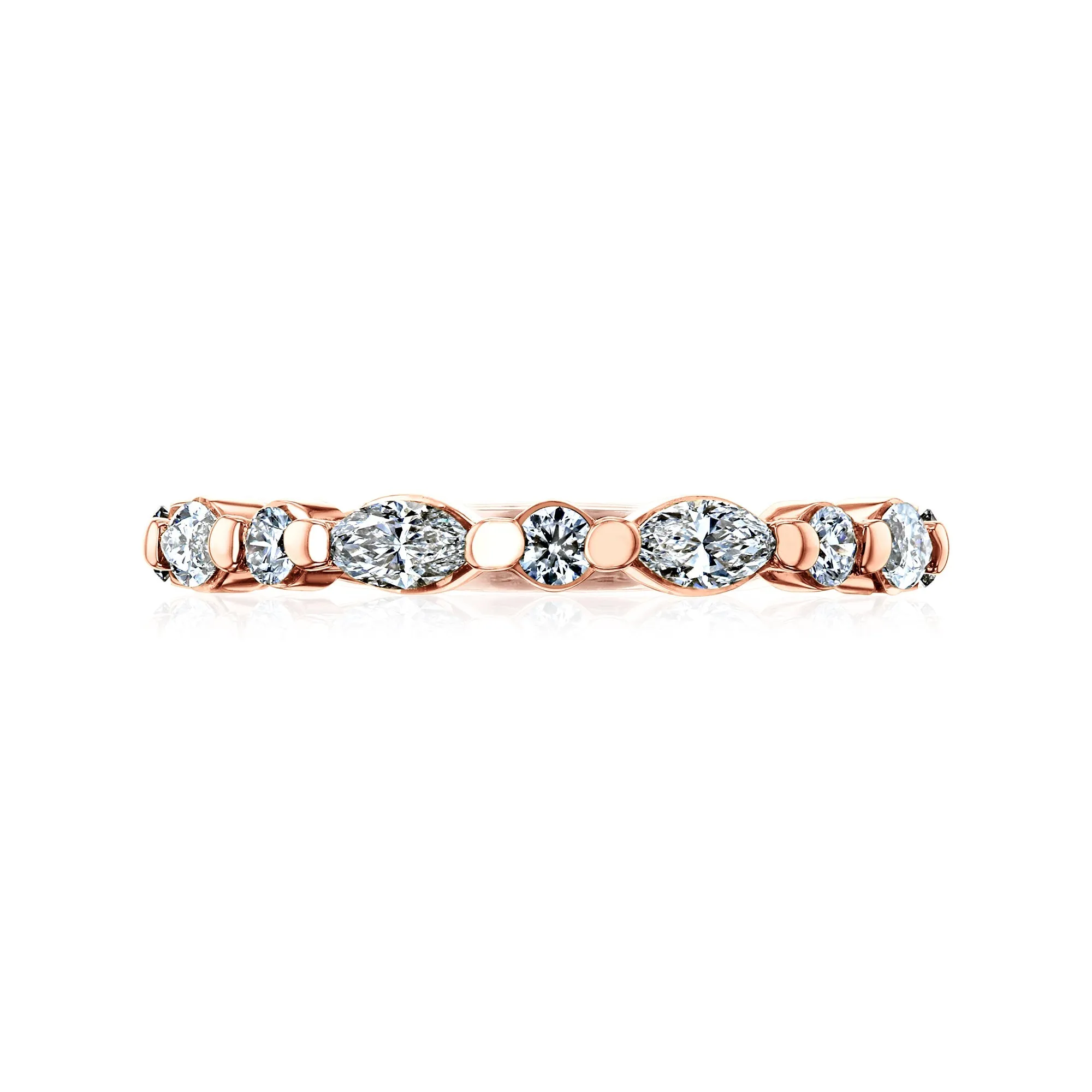 Billie - Marquise & Round Lab Diamond Bead Band