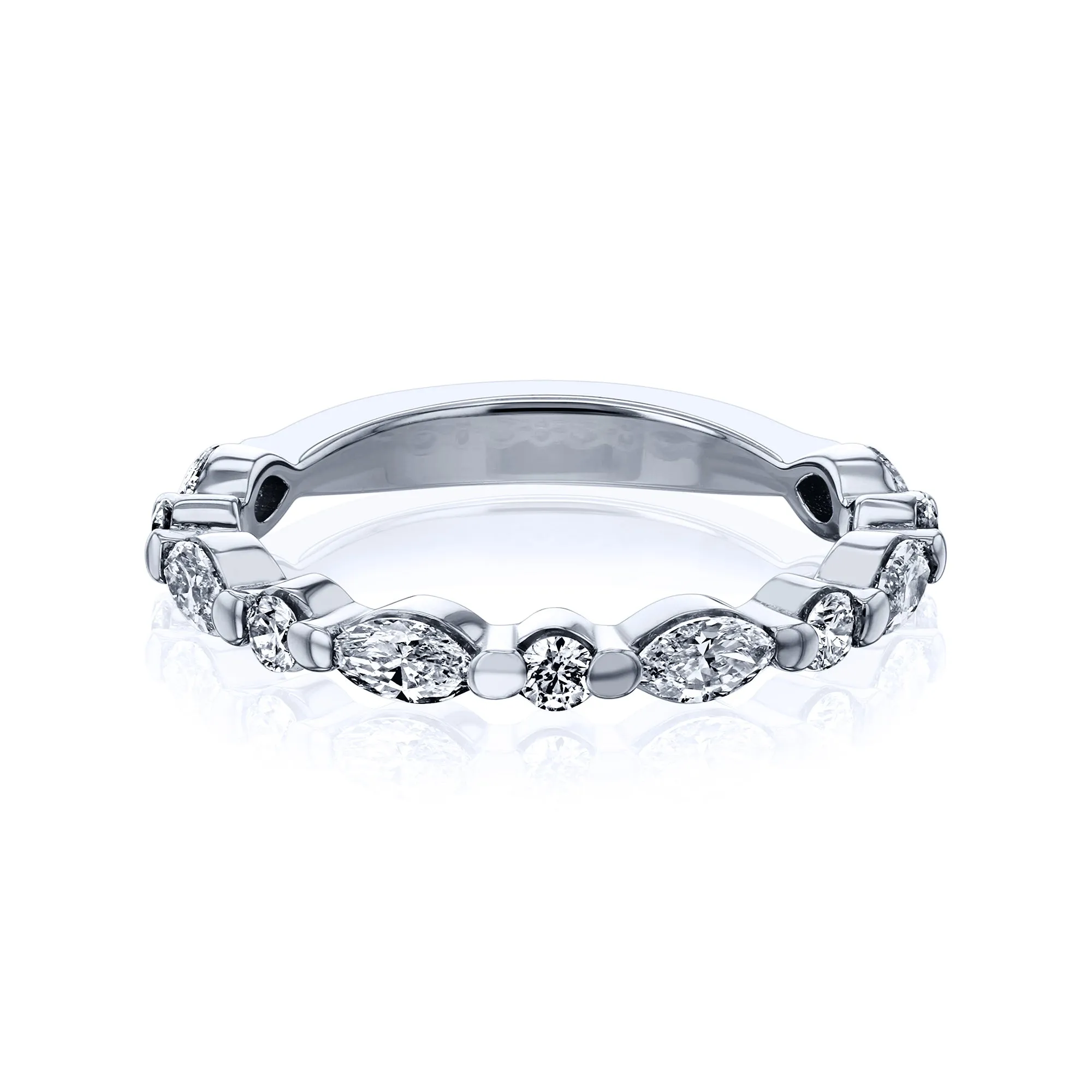 Billie - Marquise & Round Lab Diamond Bead Band