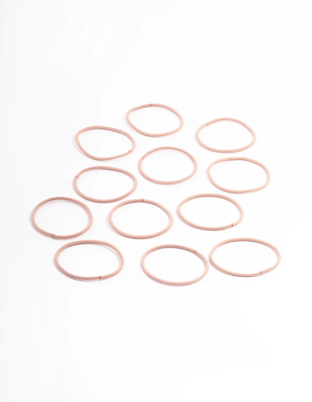 Black Fabric Basic Thin Hair Ties 12-Pack