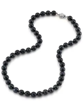 Black Japanese Akoya Pearl Necklace 8.0-8.5mm - AAA Quality