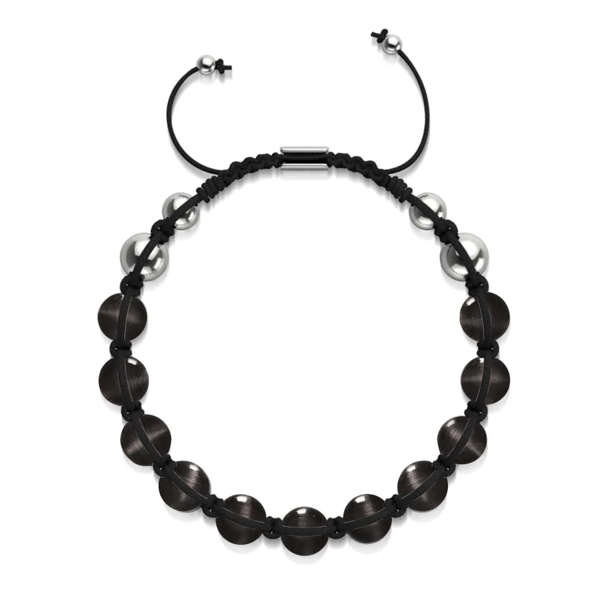 Black Sable | Silver | Cheshire Glass Charmballa Bracelet