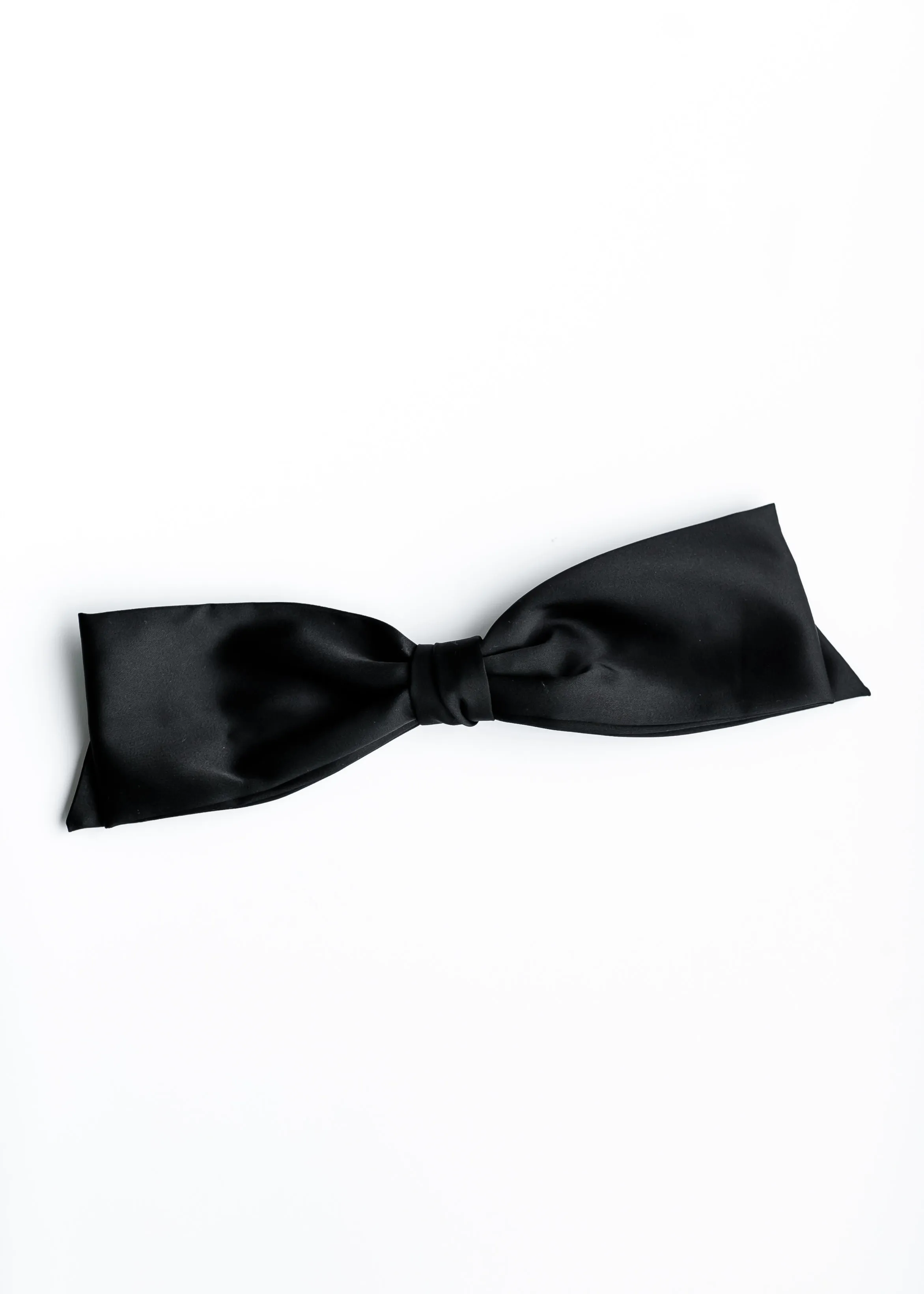 Black Satin Recycled Fabric Bow Hair Clip