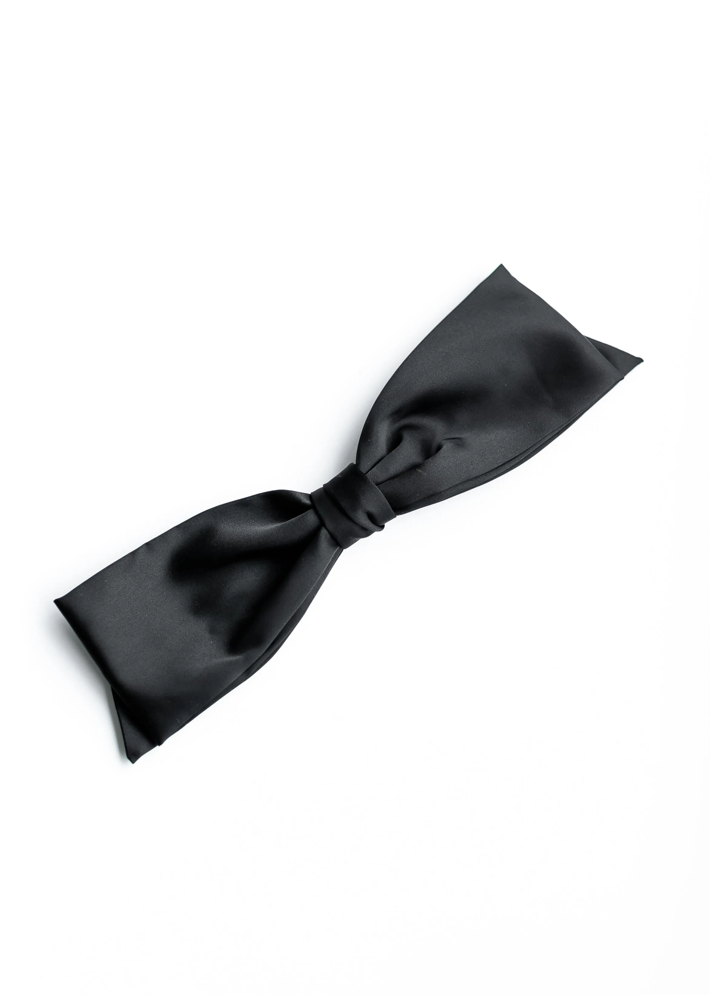 Black Satin Recycled Fabric Bow Hair Clip