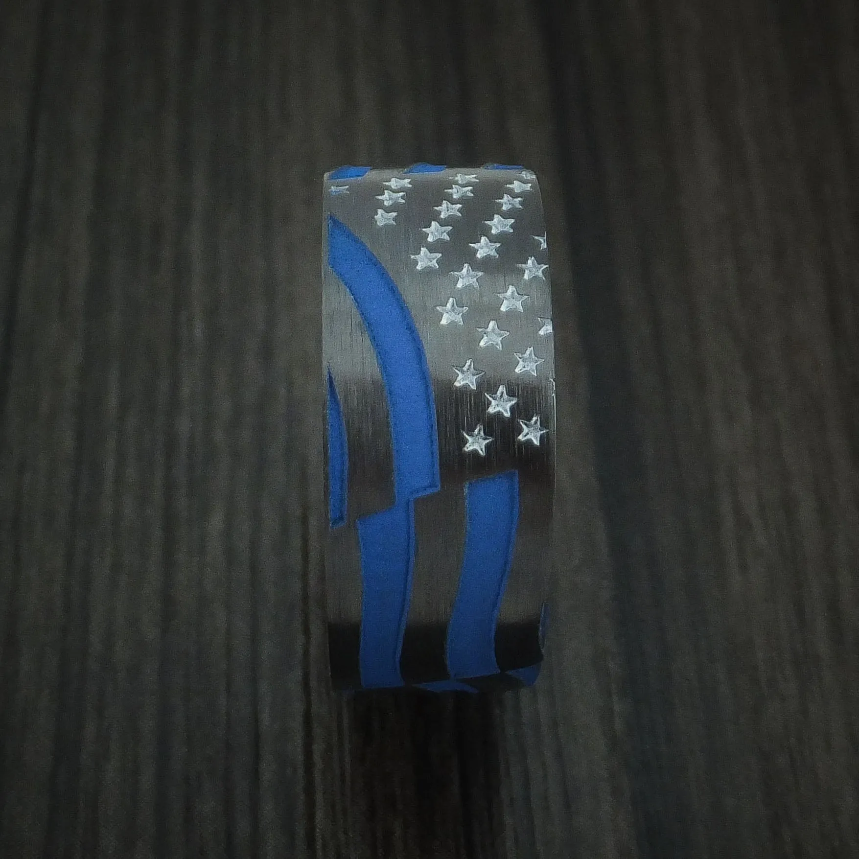 Black Titanium and Cerakote American Custom Made United States Men's Ring