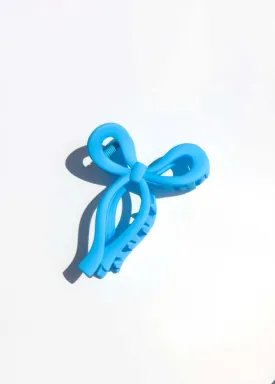 Bow Hair Claw - Matte Blue