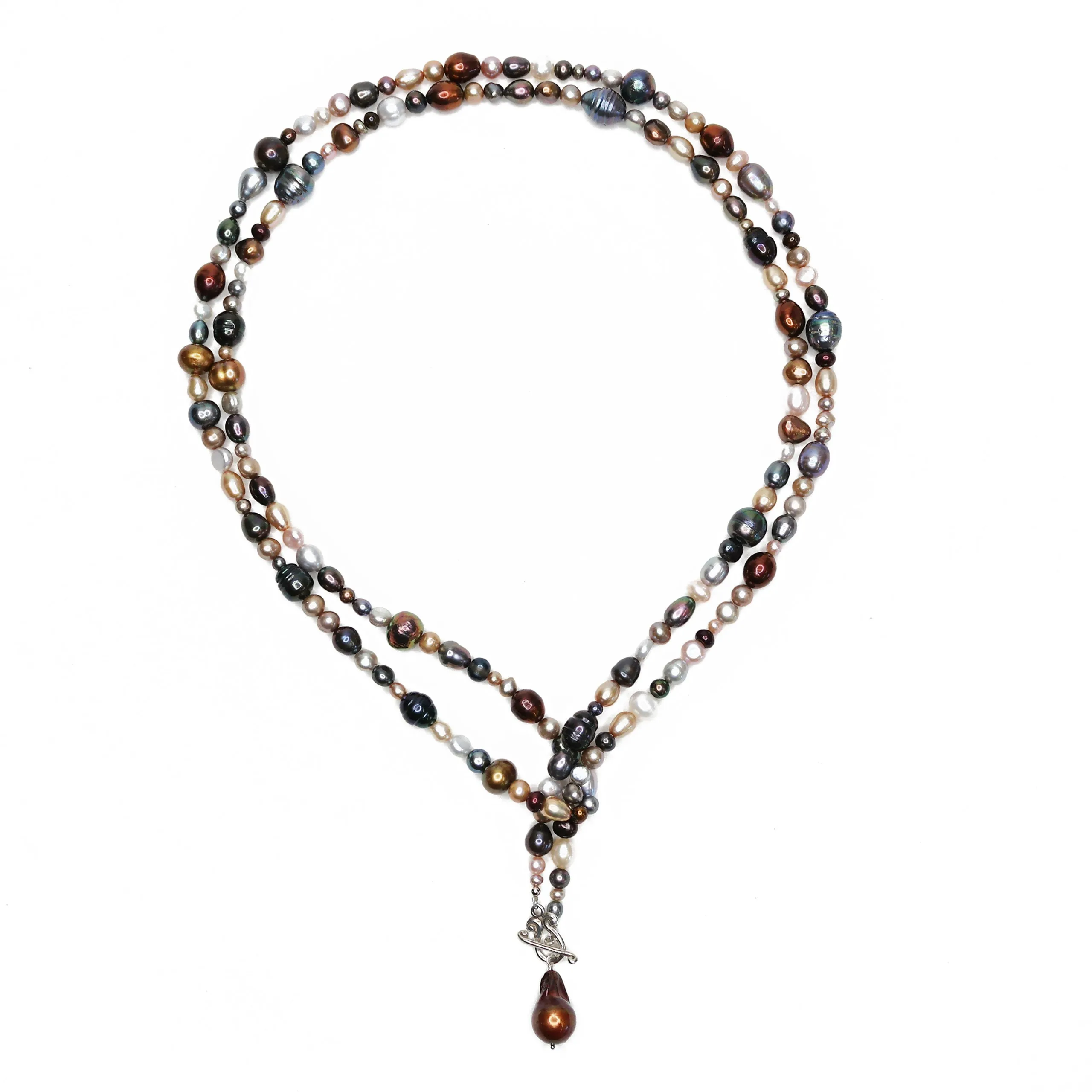 Bronze Baroque Pearl Wrap Necklace