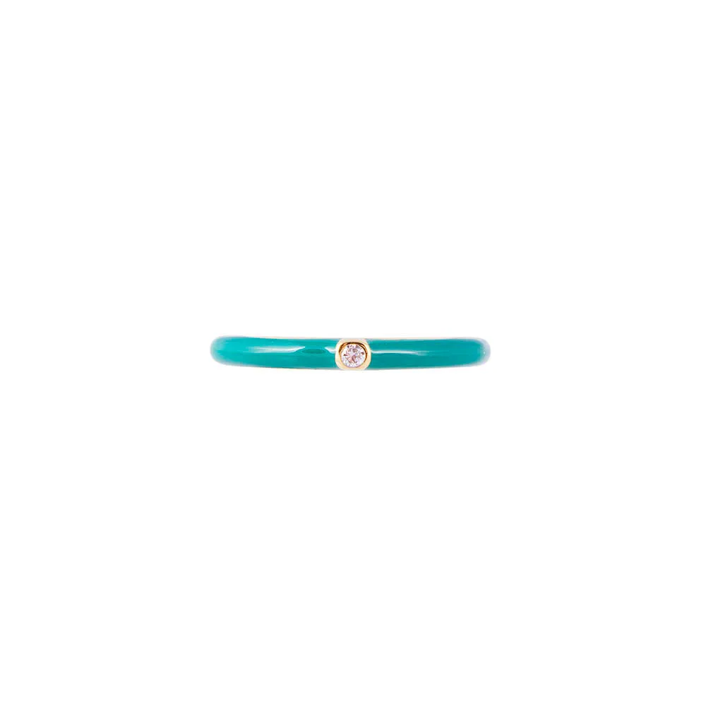 CACTUS ENAMEL STACKER RING