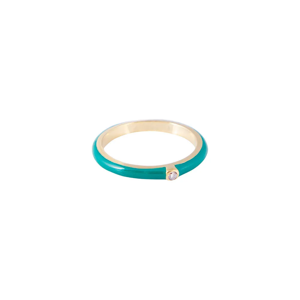 CACTUS ENAMEL STACKER RING