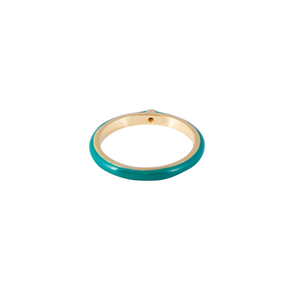 CACTUS ENAMEL STACKER RING