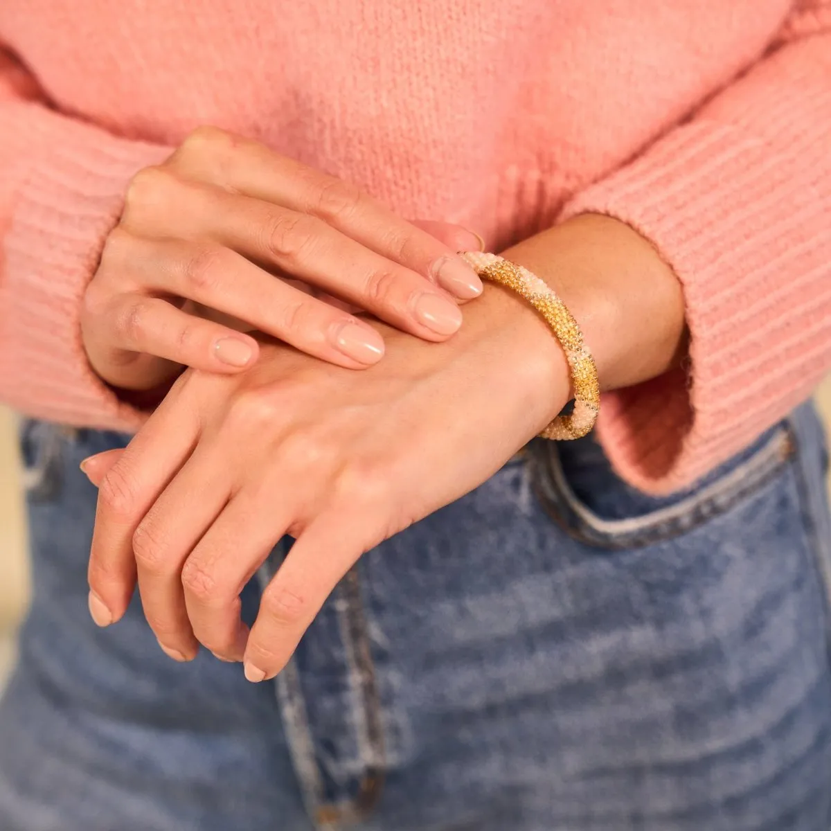 Cantaloupe | Himalayan Glass Bead Bracelet