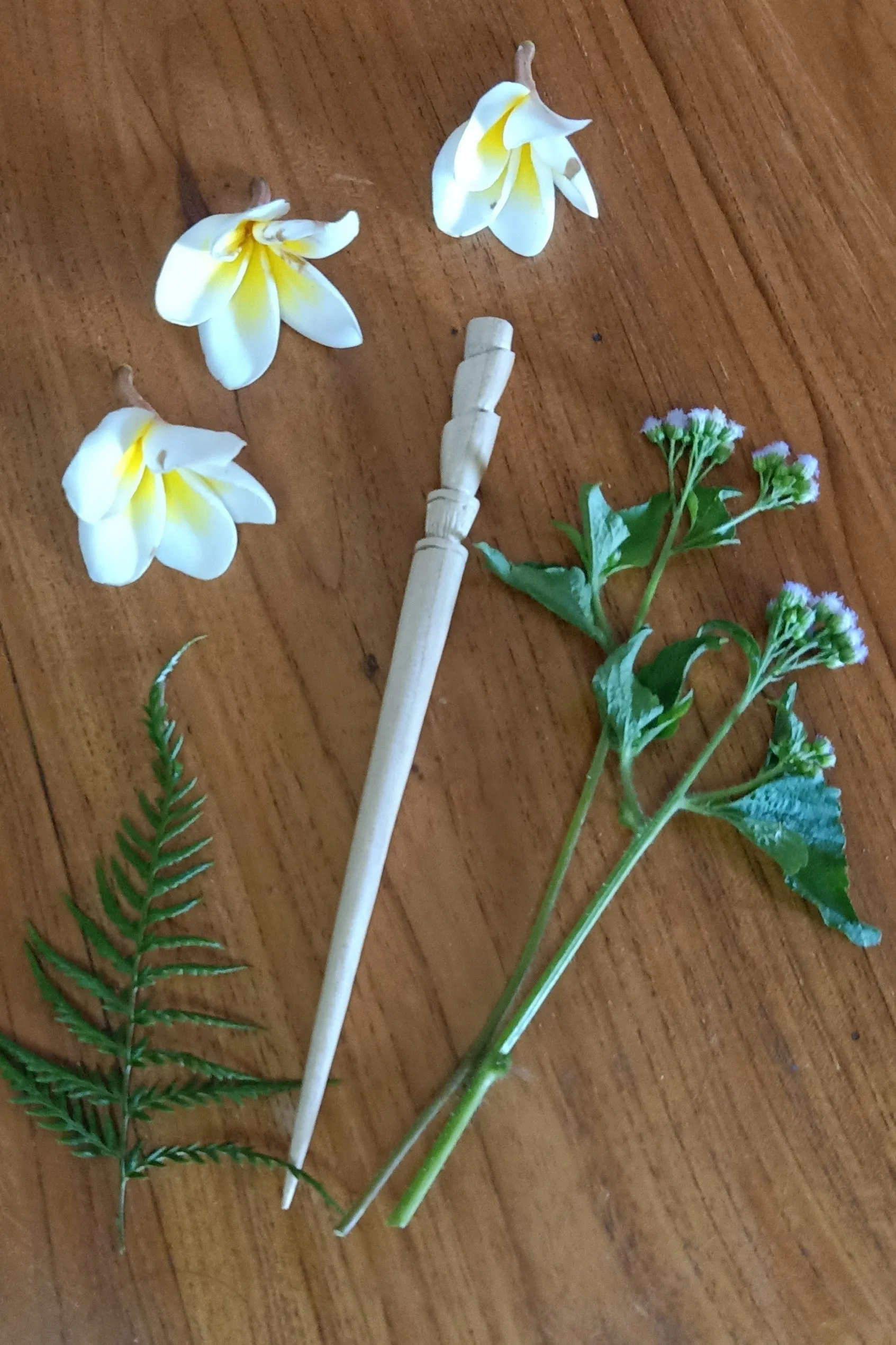 Carved Wooden Hair Sticks