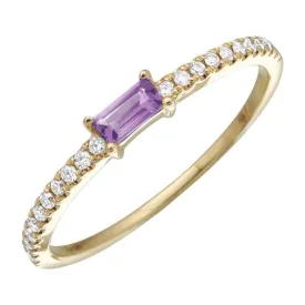 Center Gemstone Stackable Ring