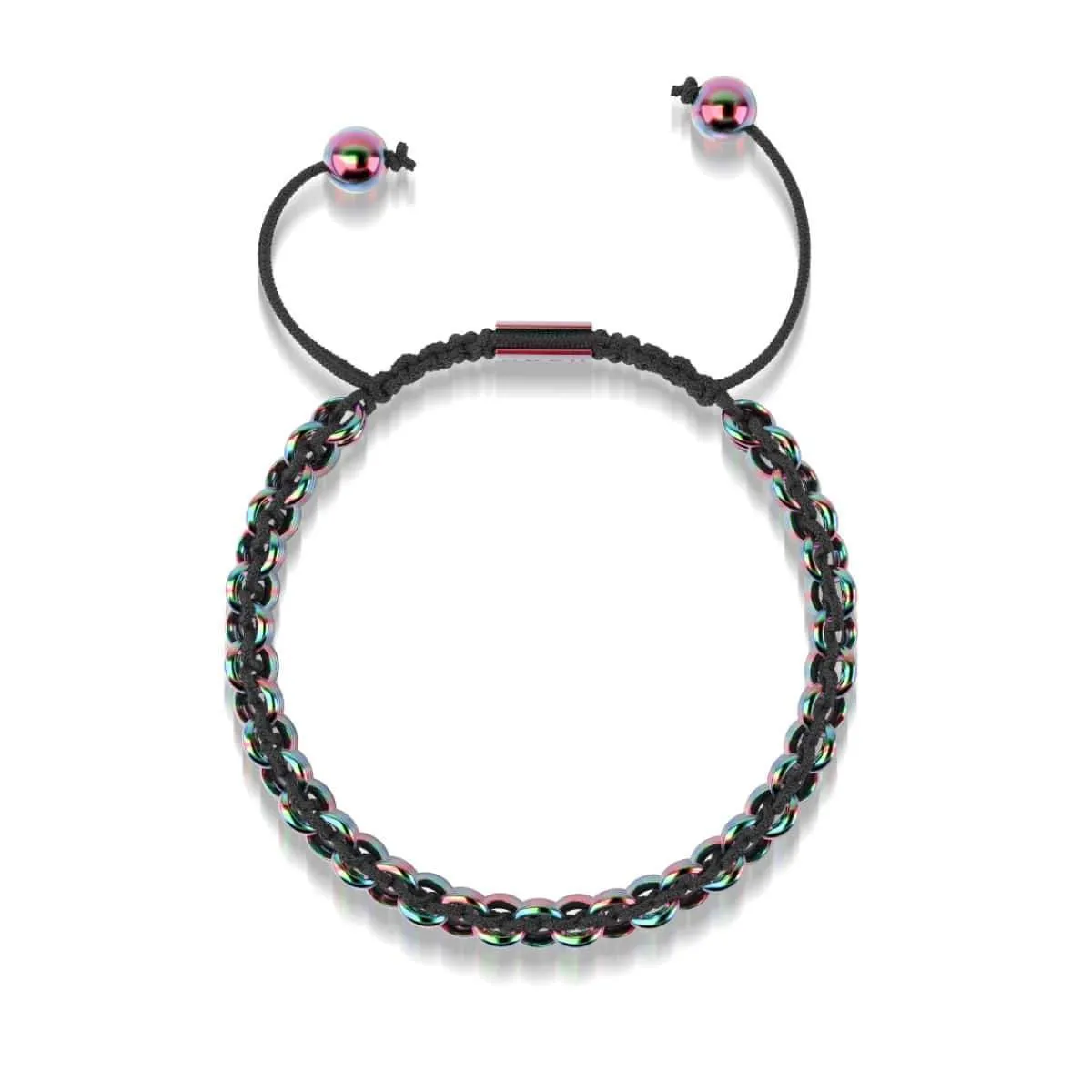 Chameleon Links | Deluxe Kismet Bracelet | Black x Unicorn Silver