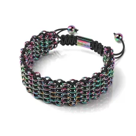 Chameleon Links | Deluxe Kismet Bracelet | Black x Unicorn Silver