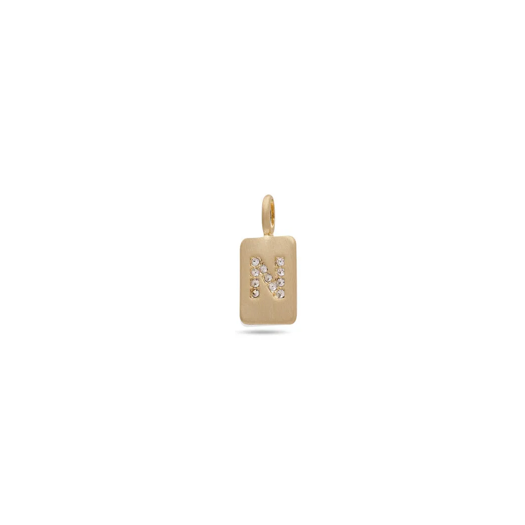 CHARM crystal N pendant, gold-plated