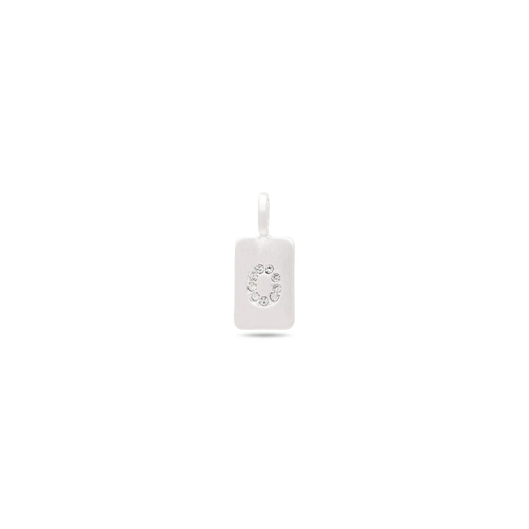 CHARM crystal O pendant, silver-plated