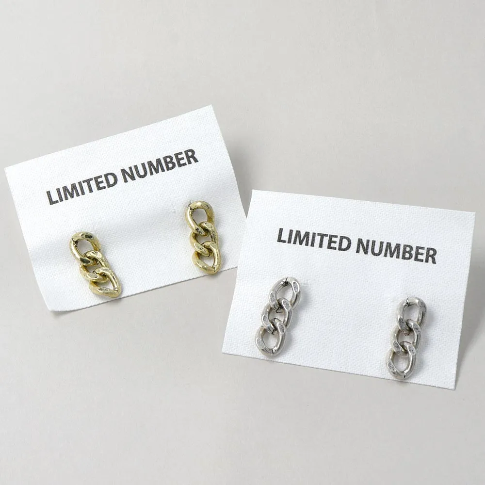 Chunky Link Titanium Earrings