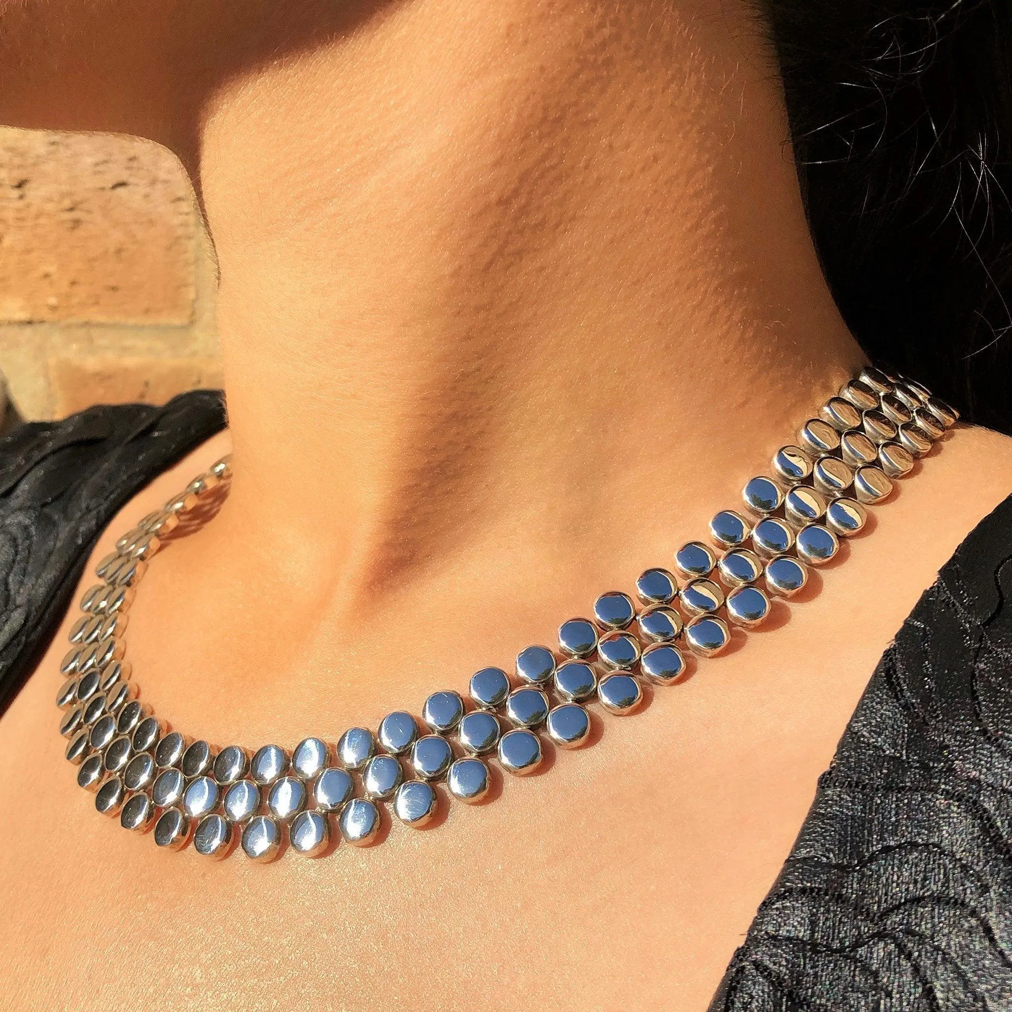 Chunky Sterling Silver Scales Necklace