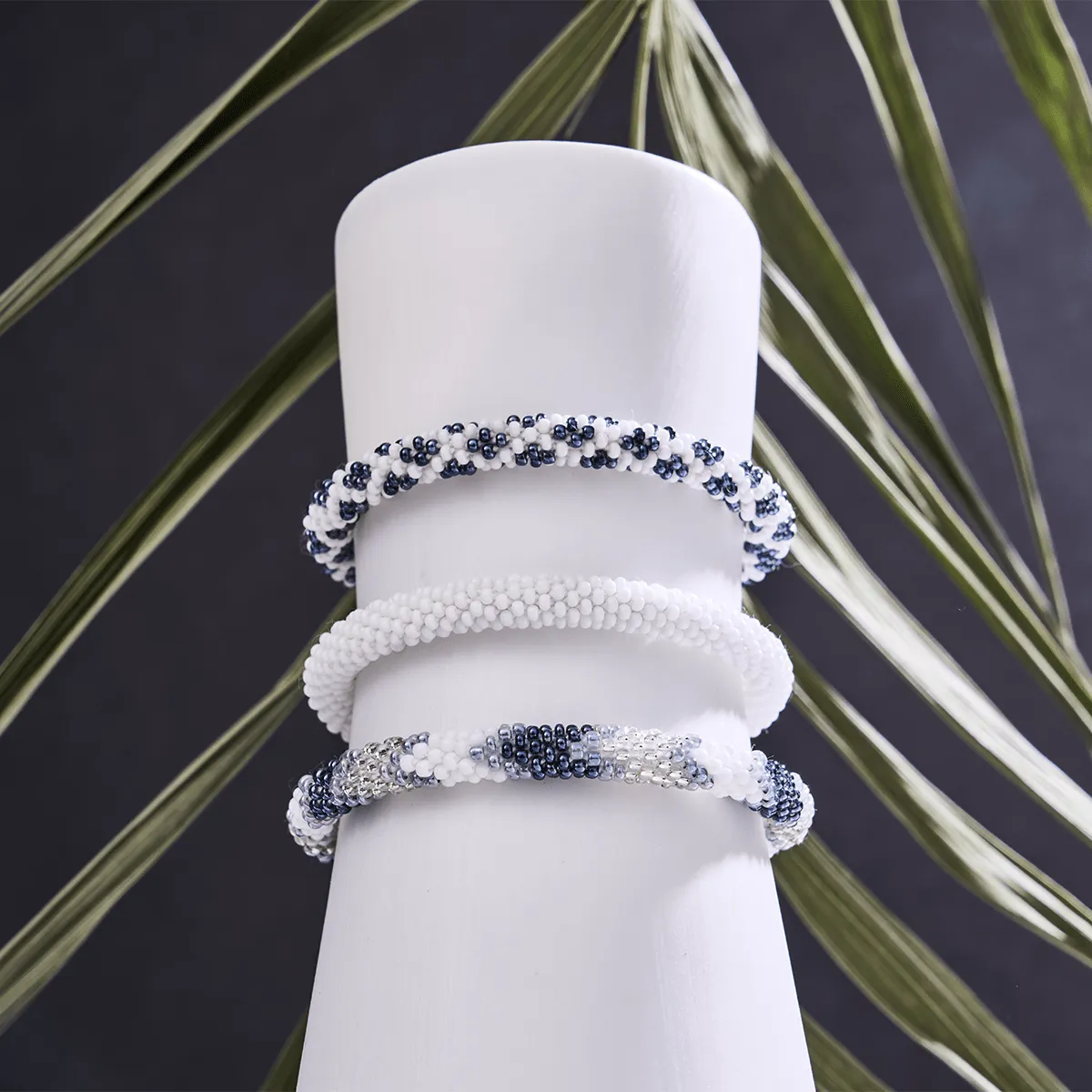 Clouds on the Caspian | Himalayan Glass Bead Bracelet