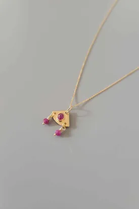 Cobamae 14K Ra Charm Necklace - Ruby