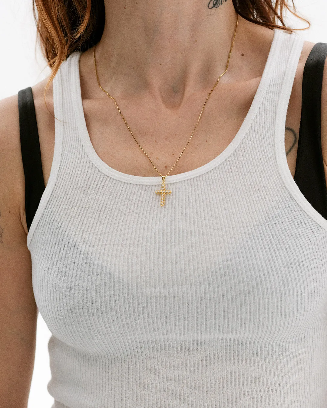 Coco Cross Necklace- Gold