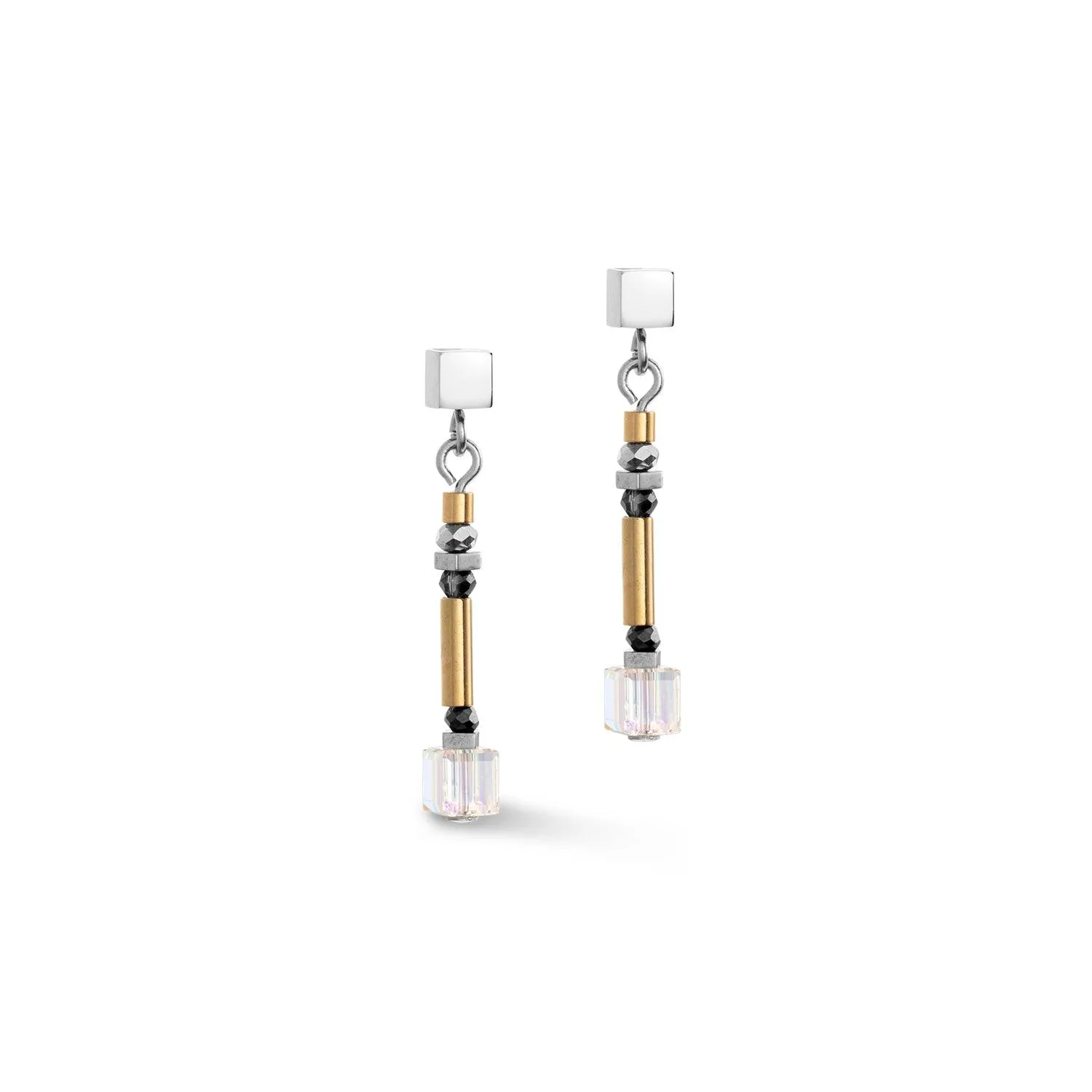 Coeur de Lion Grey Gold Sparkling Earrings