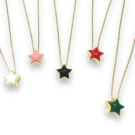 Color Star Puff Necklace