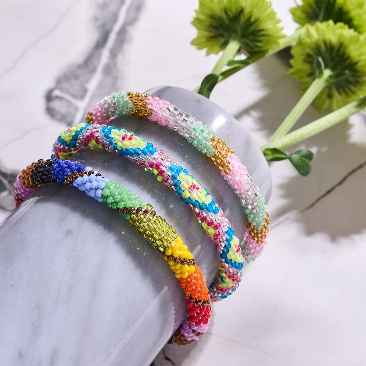 Color Wheel | Himalayan Glass Bead Bracelet