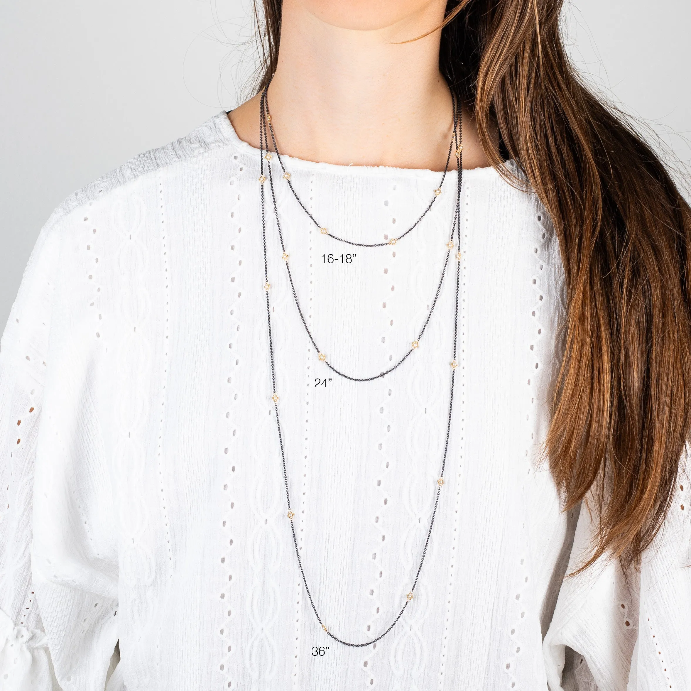 Contrast Petite Stone Necklace in Black Diamond