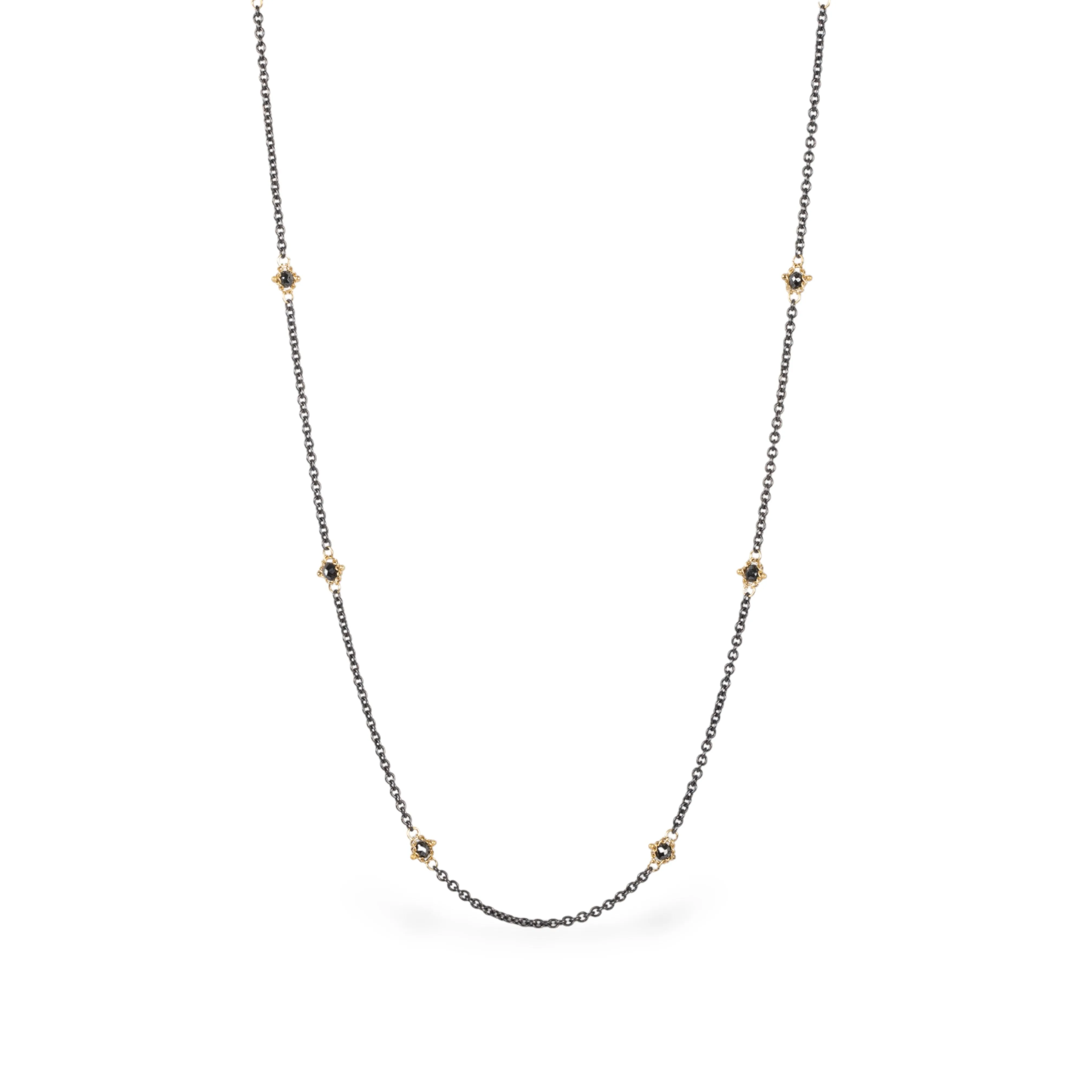 Contrast Petite Stone Necklace in Black Diamond