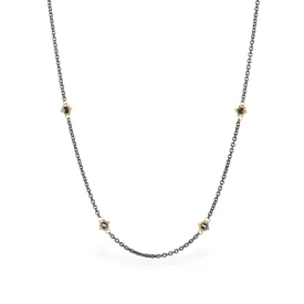 Contrast Petite Stone Necklace in Black Diamond