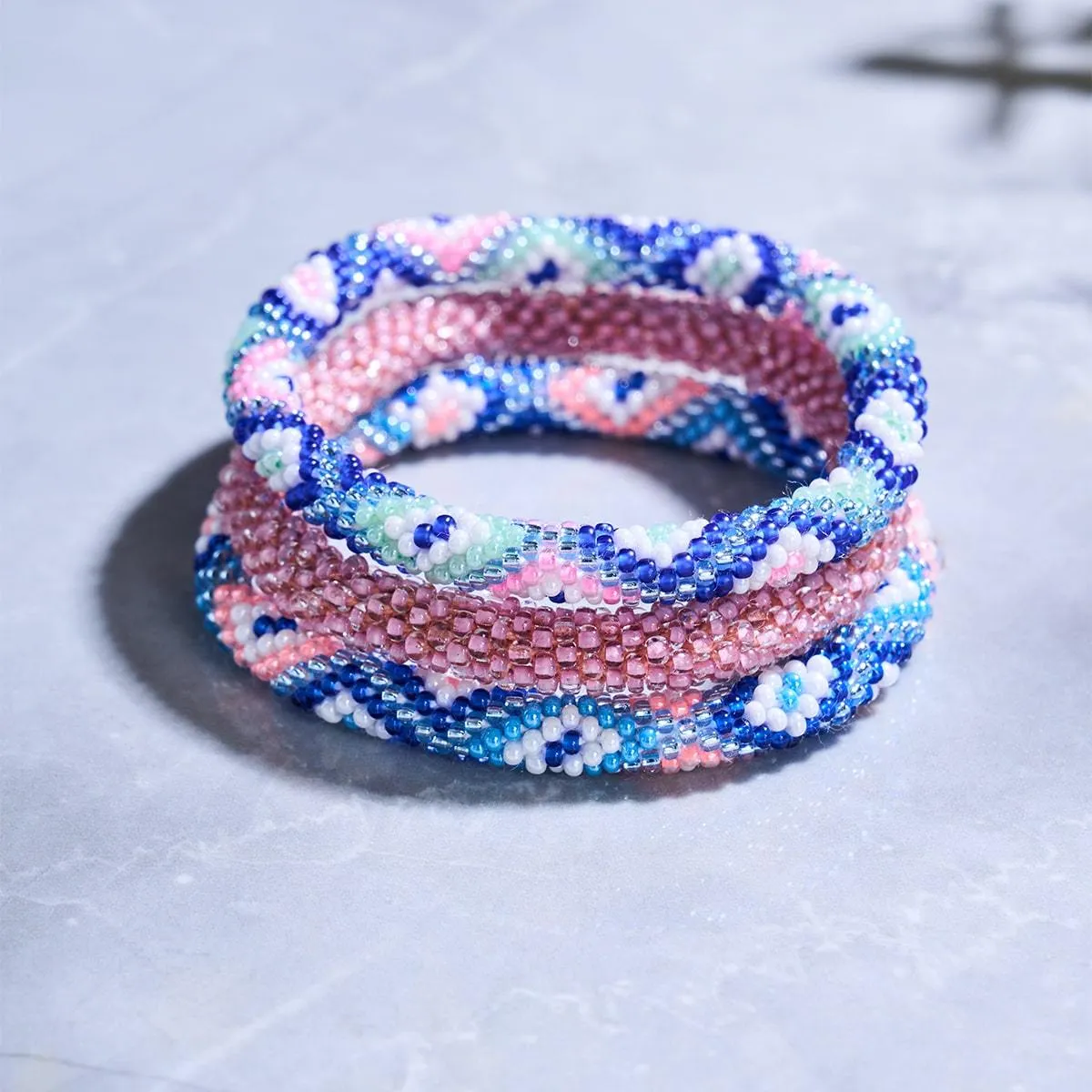 Coral | Himalayan Glass Bead Bracelet