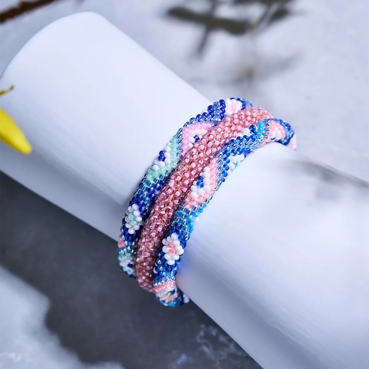 Coral | Himalayan Glass Bead Bracelet