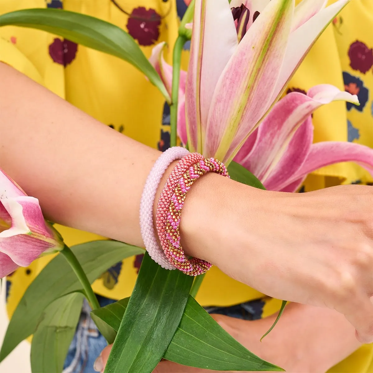 Cotton Candy | Himalayan Glass Bead Bracelet