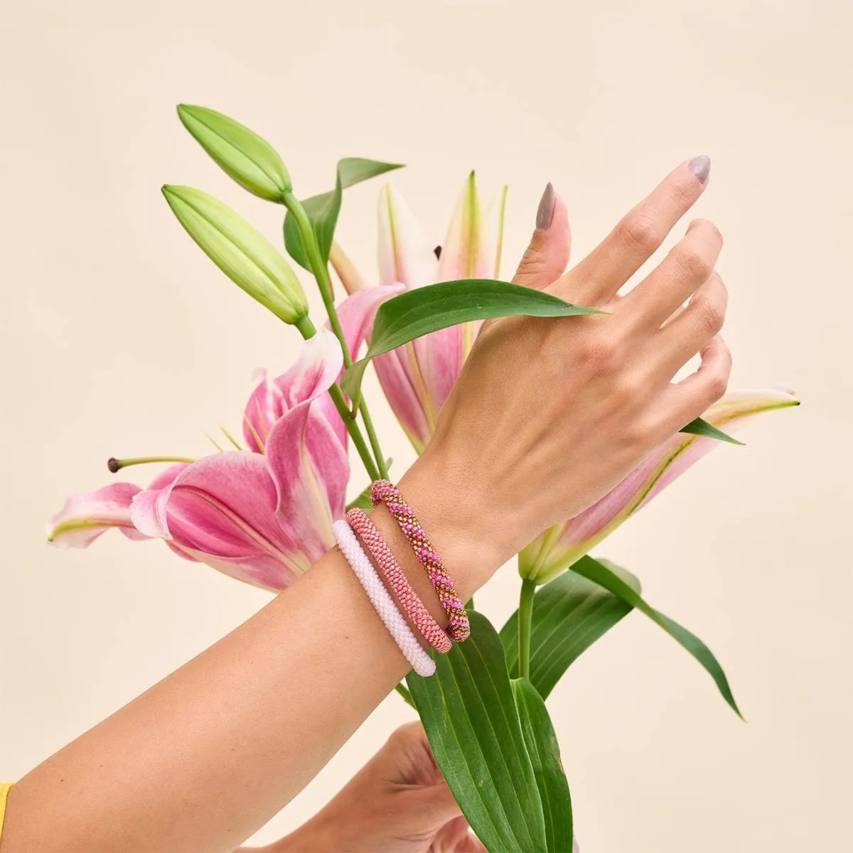 Cotton Candy | Himalayan Glass Bead Bracelet