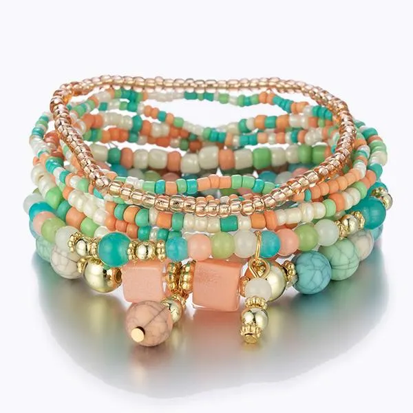 Creative Turquoise Beaded Stackable Bracelet 60255792C