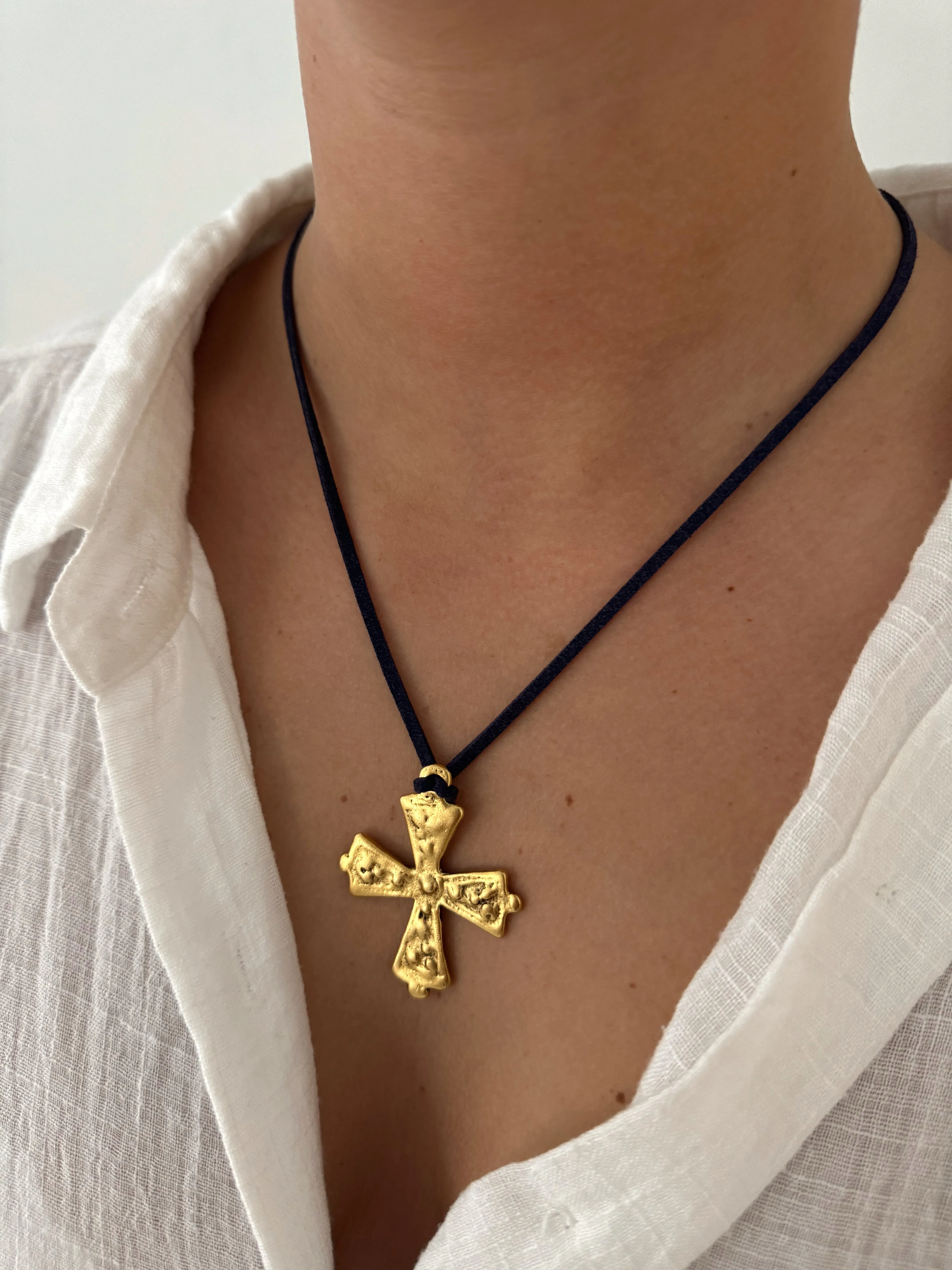 CROSS ON SUEDE NECKLACE