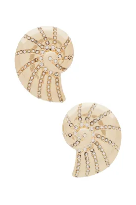 Crystal Shell Earrings - 18k Gold Plated