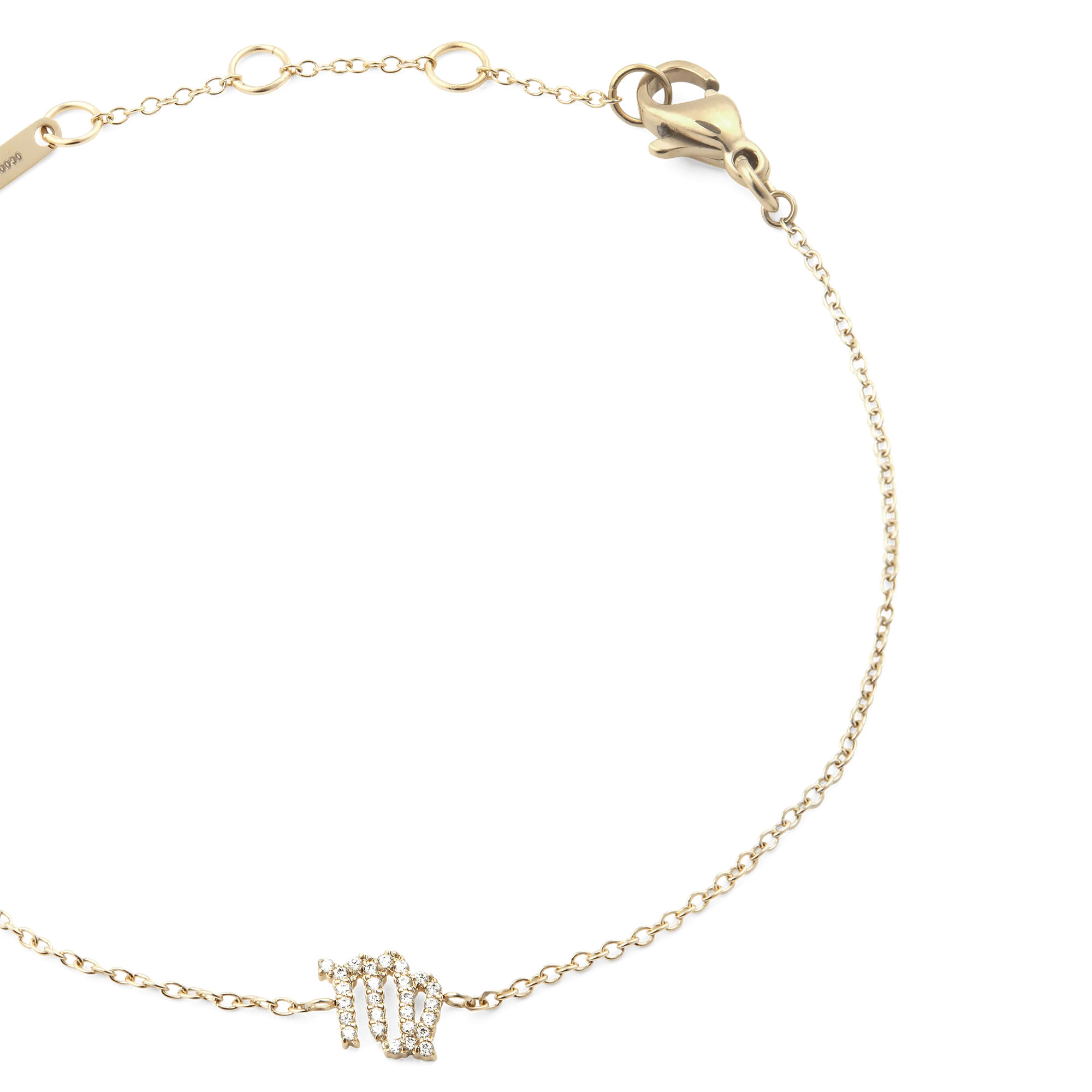 Crystal Zodiac Chain Bracelet Gold