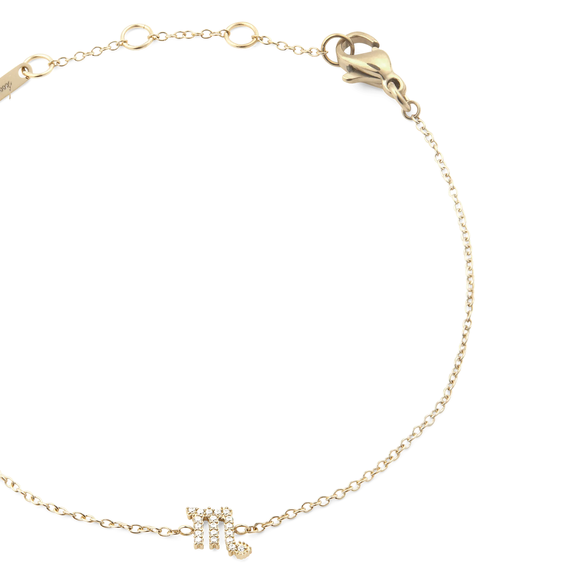 Crystal Zodiac Chain Bracelet Gold