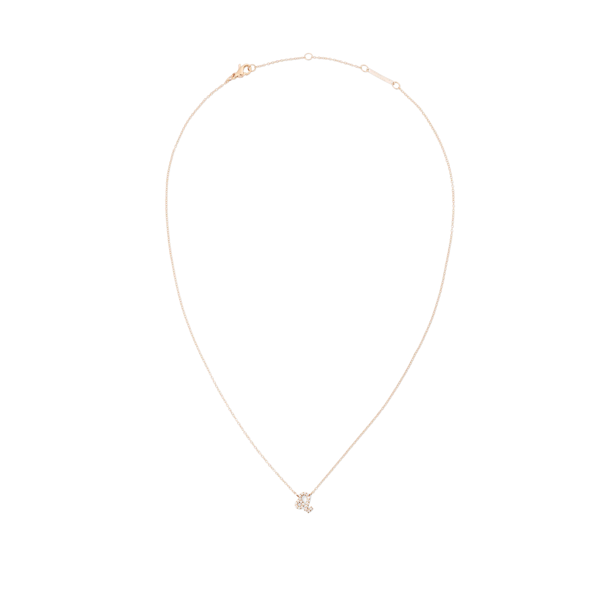 Crystal Zodiac Chain Necklace Rose Gold